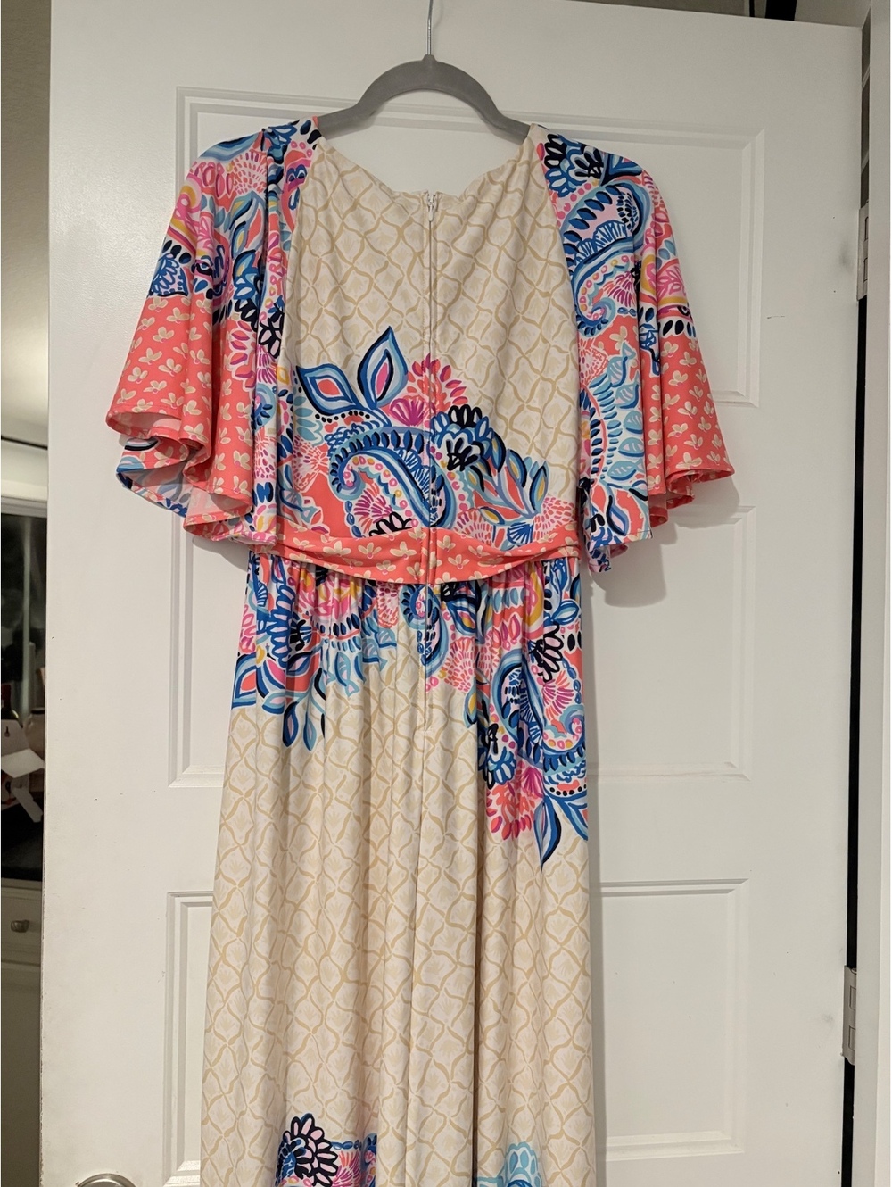 Lilly Pulitzer Minka Maxi Dress Sz 8 Coral Spritz Beach Bungalow Twist Front - Picture 7 of 8